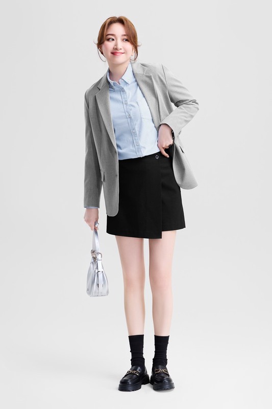 牛津修身長袖襯衫-女