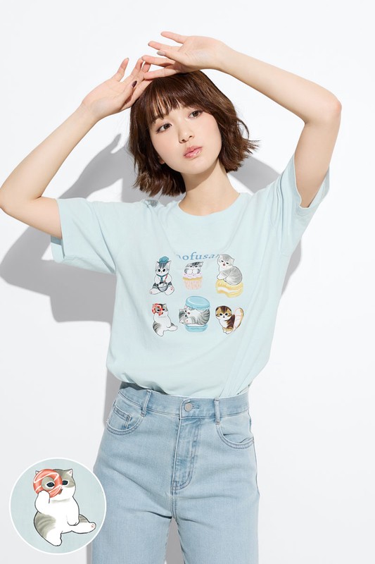 貓福珊迪寬版印花T恤-03-女
