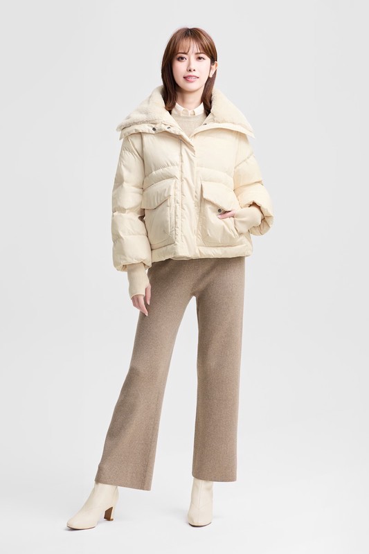 針織羅紋長褲-女