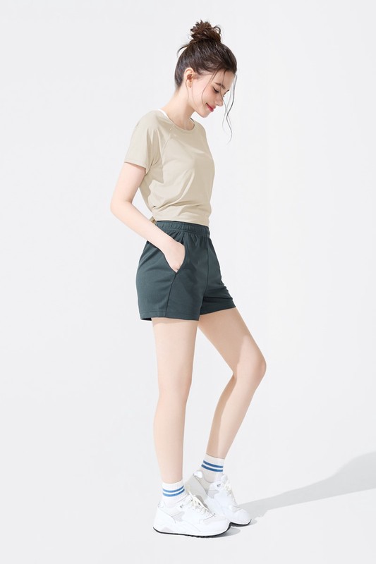 吸排運動鬆緊短褲-女