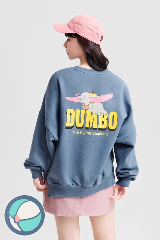 迪士尼系列刷毛寬長版印花圓領衫-11-女