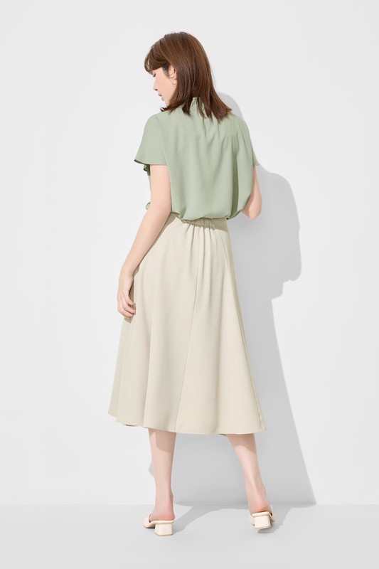 輕柔寬襬八分裙-女