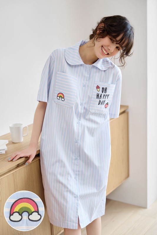 棉質安心防凸點家居洋裝-女