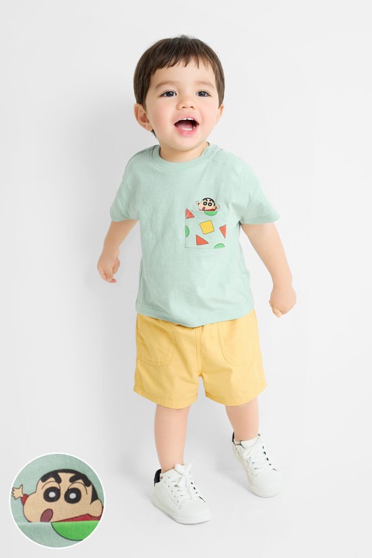 蠟筆小新竹節棉口袋印花T恤-Baby