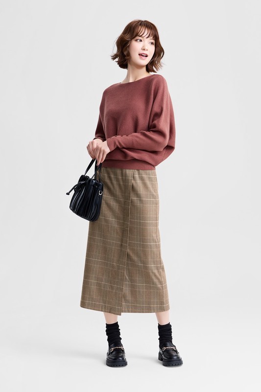 粗針寬版連袖毛衣-女