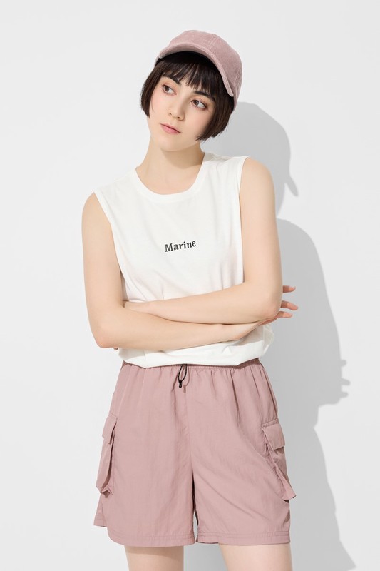 輕便工裝短褲-女