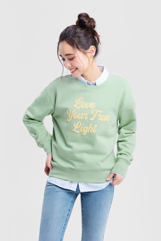 文字刷毛印花圓領衫-03-女