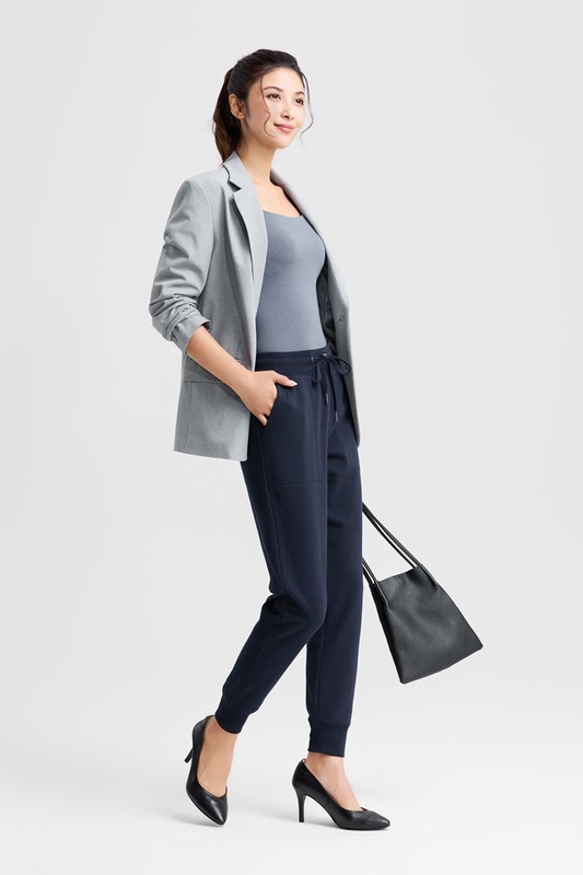 毛圈束口長褲-女