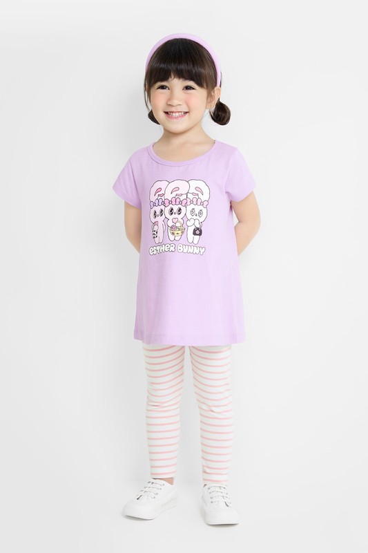 艾絲樂小兔長版印花T恤-03-童