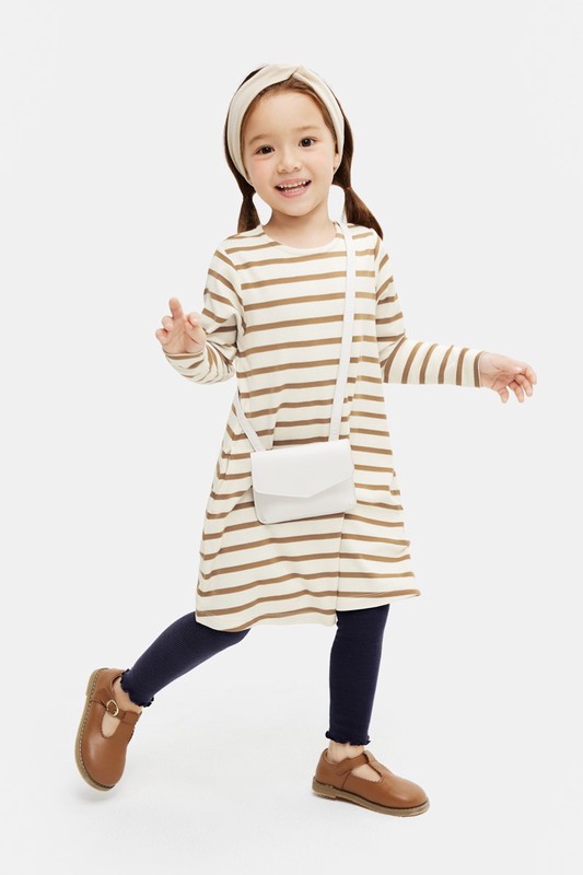 羅紋木耳邊內搭褲襪-童