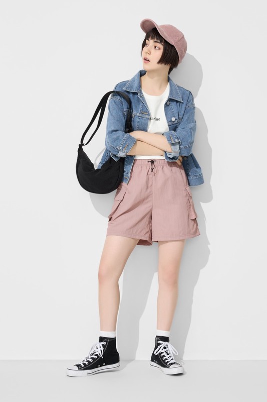 輕便工裝短褲-女