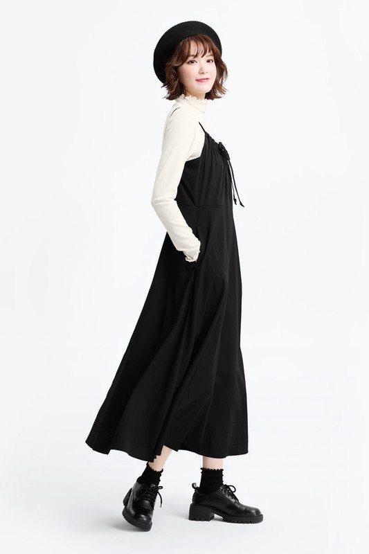 輕柔綁帶細肩帶洋裝-女