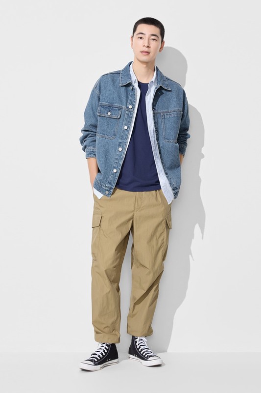 牛仔寬版外套-男