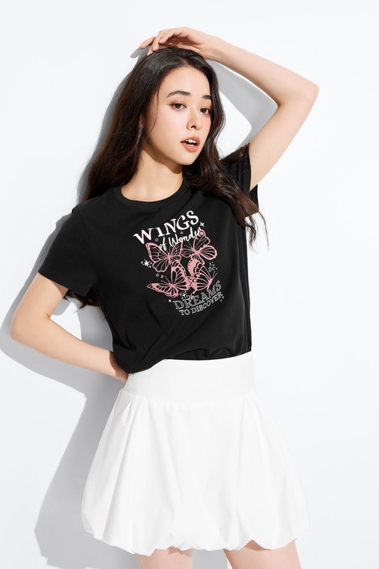 夢幻翅膀印花T恤-女