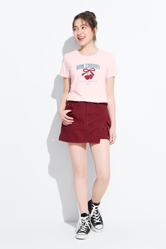 文字櫻桃印花T恤-女