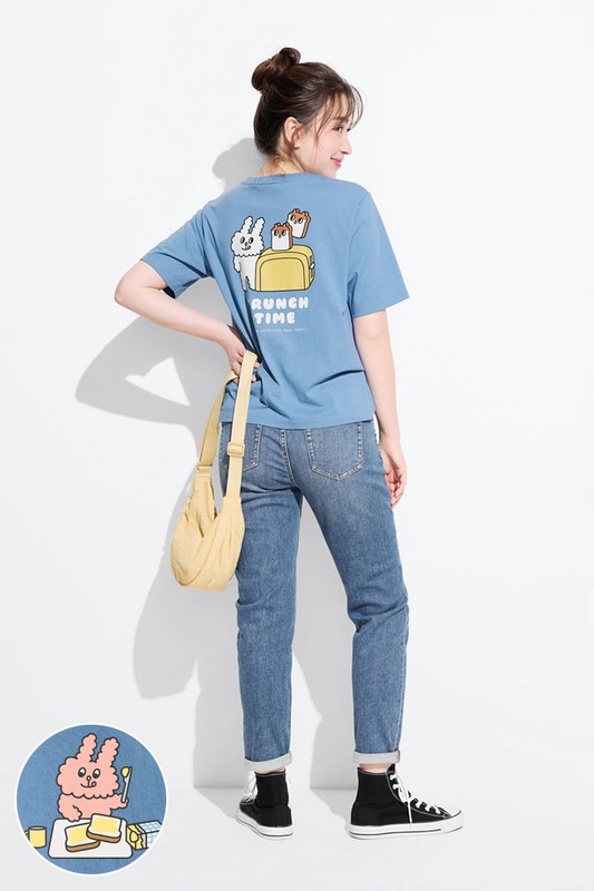 Bunni Konbiny寬版印花T恤-07-女