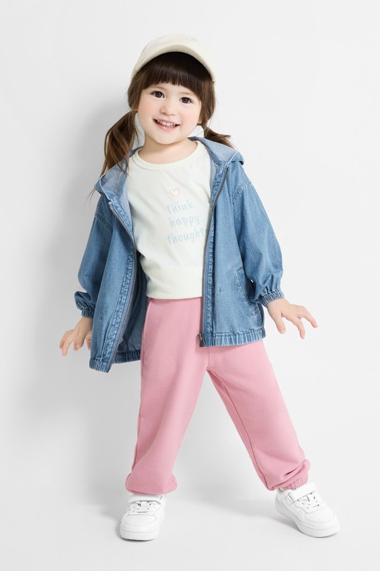 毛圈寬鬆束口長褲-童