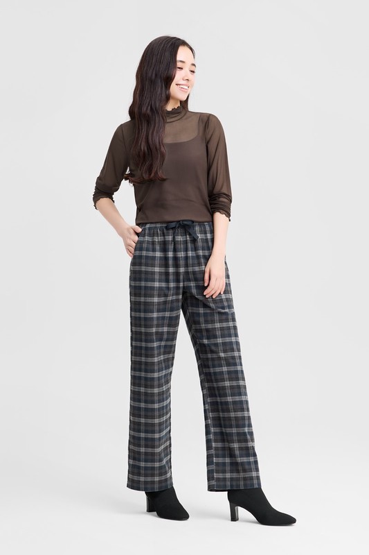 透膚木耳邊高領T恤-女