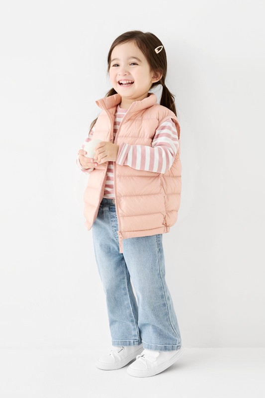 極輕羽絨立領背心-童