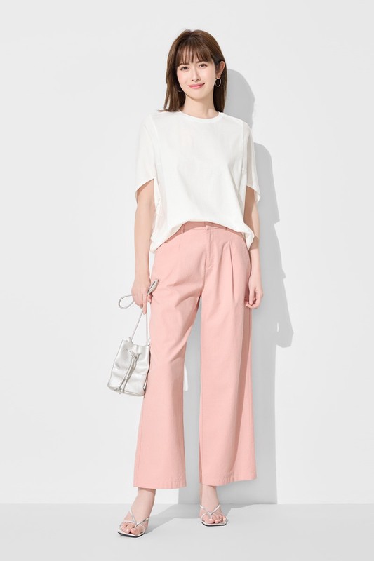 絲光棉五分袖寬版上衣-女