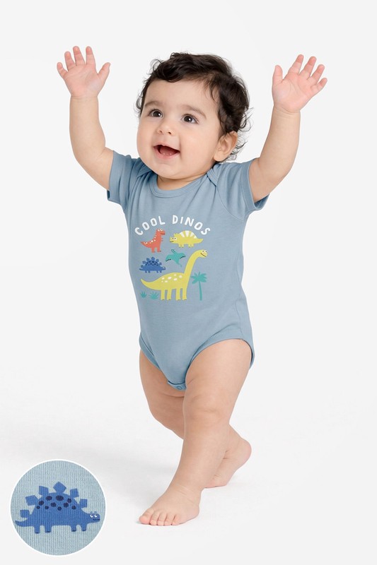 純棉羅紋恐龍印花包臀衣-Baby