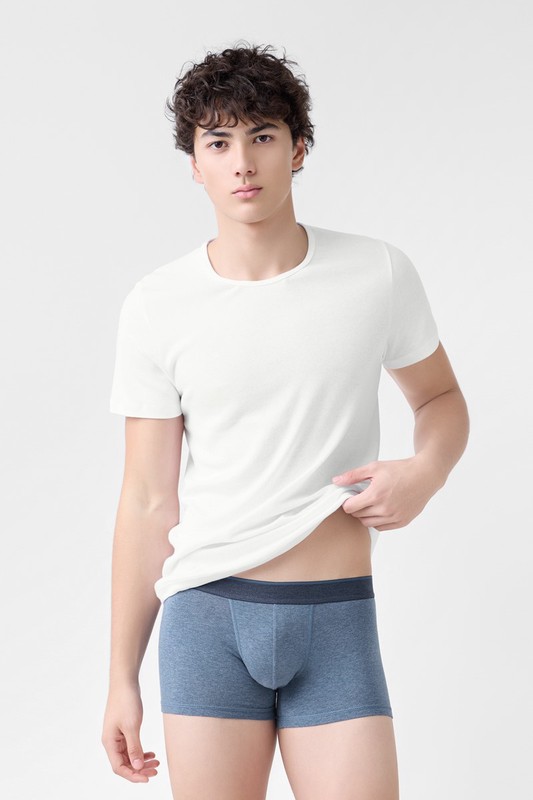 棉質低腰平口內褲-男
