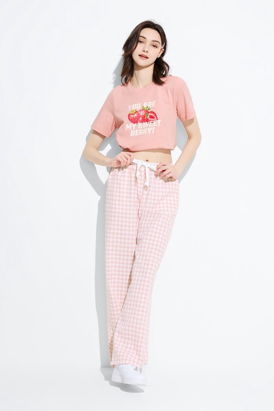 草莓厚版印花T恤-女