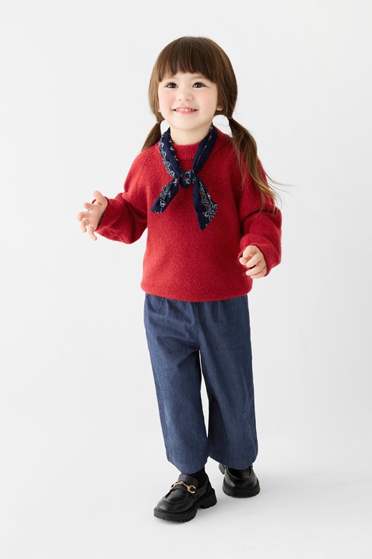 柔軟舒適圓領毛衣-童