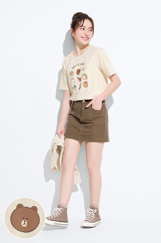 LINE FRIENDS寬版印花T恤-08-女