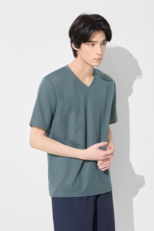 吸排V領T恤-男