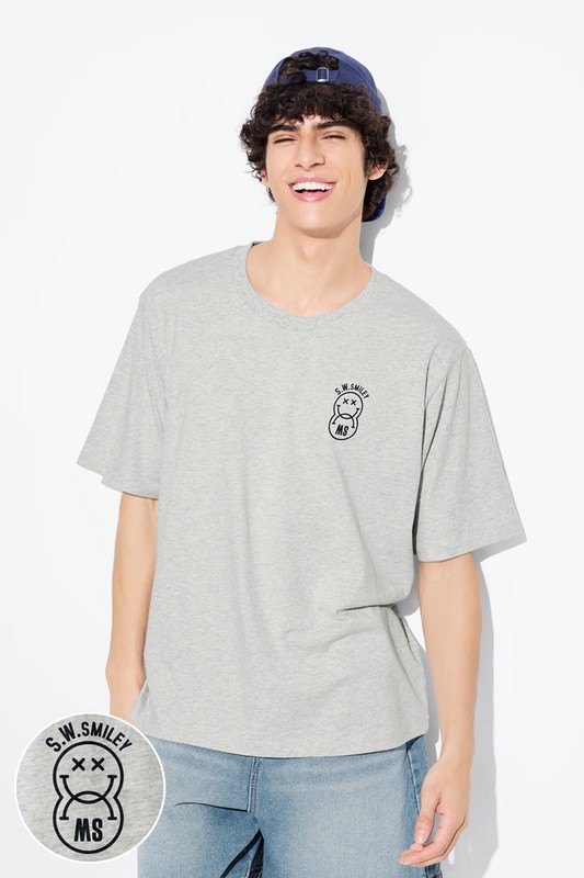 S.W.SMILEY®寬版印花T恤-03-男