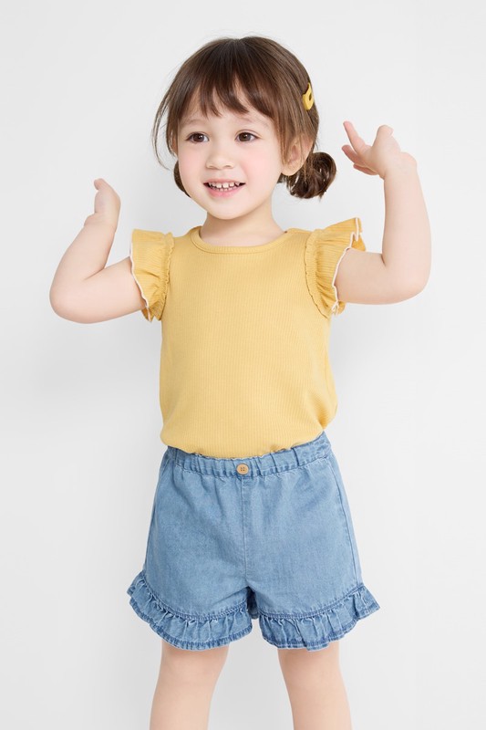 羅紋荷葉袖上衣-Baby