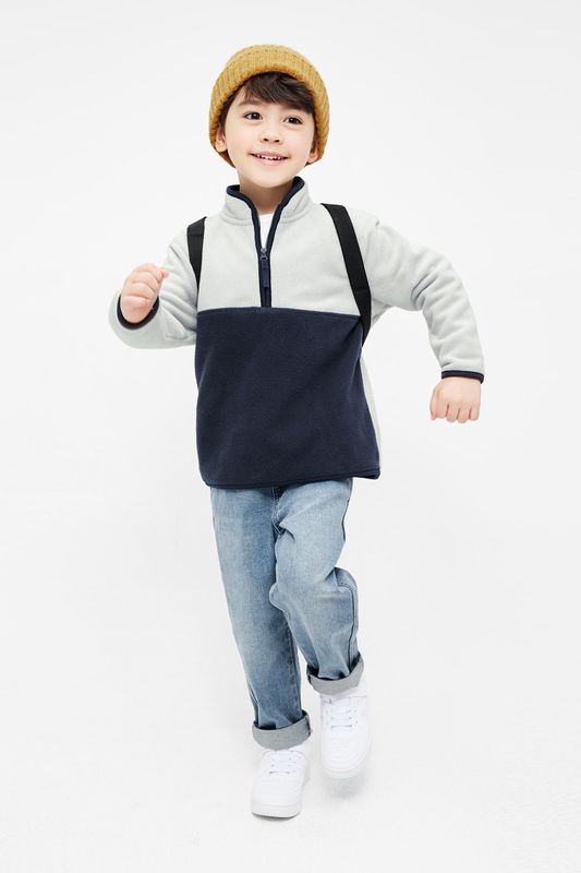 彈性牛仔錐形褲-童