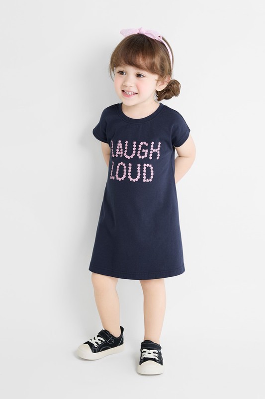 純棉文字印花洋裝-Baby