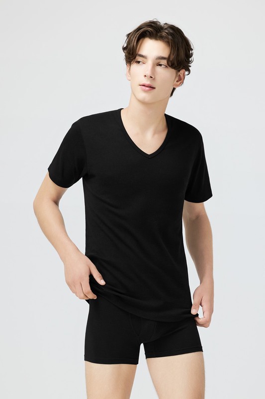 棉質中腰平口內褲-男