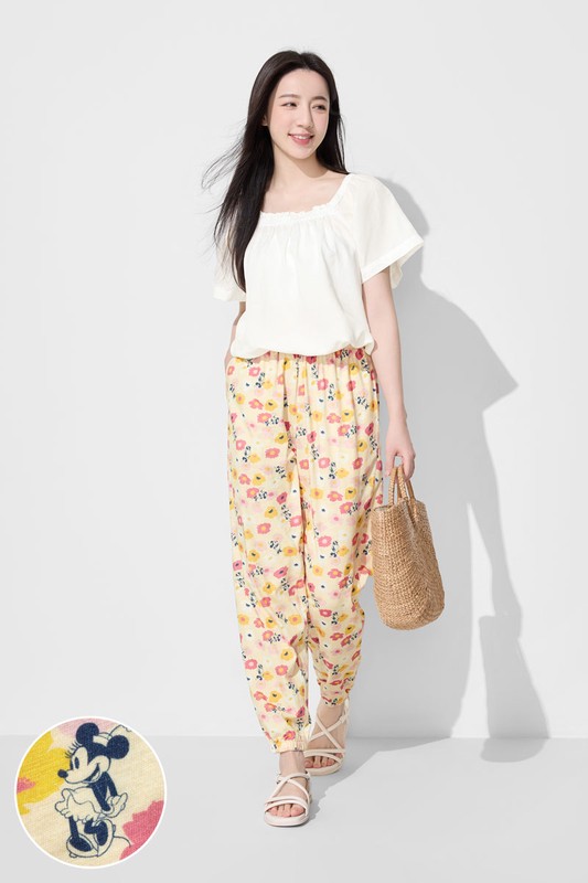 迪士尼系列竹節棉束口褲-女