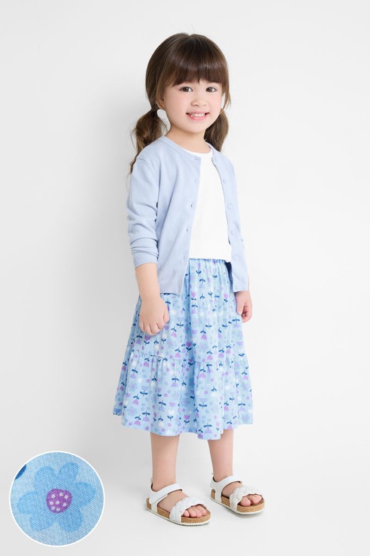 嫘縈印花蛋糕裙-童