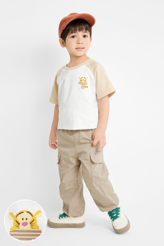 迪士尼系列純棉拉克蘭袖印花T恤-童