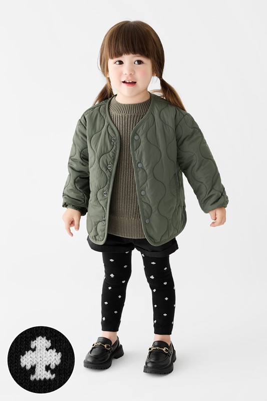 提花針織內搭褲襪-童