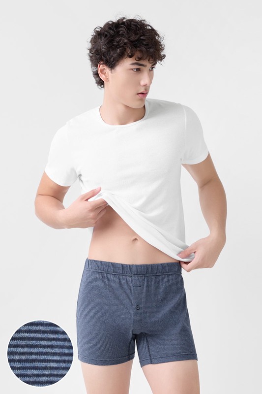 純棉條紋四角褲-男