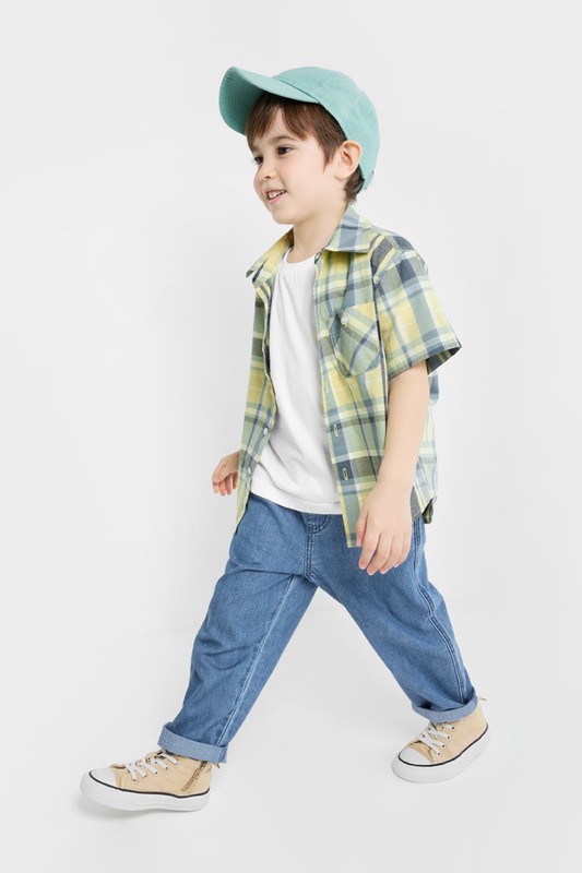 棉質寬鬆牛仔褲-童