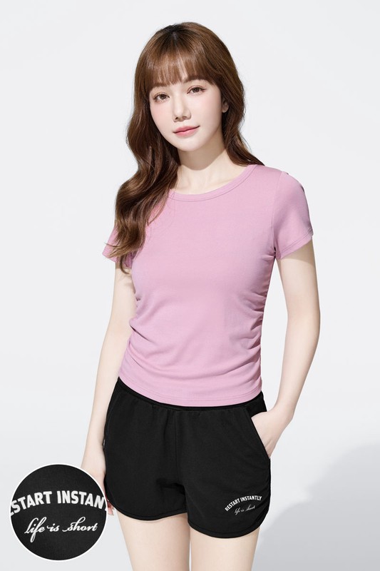 小毛圈文字印花短褲-女