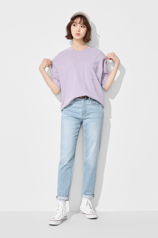 純棉厚寬版口袋五分袖T恤-男