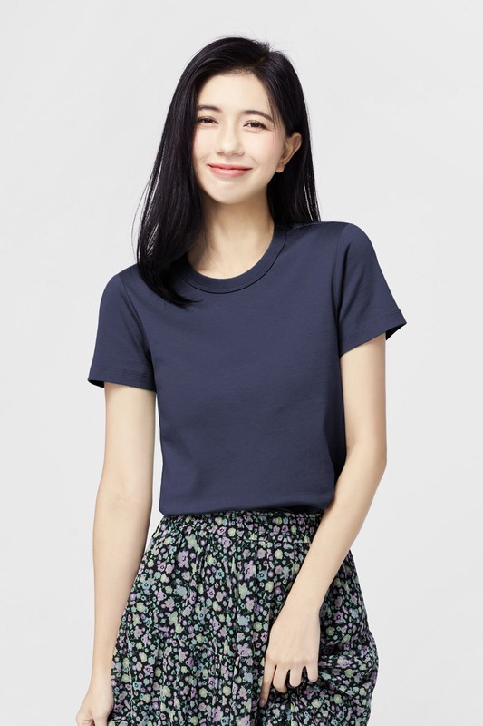 純棉厚實圓領T恤-女