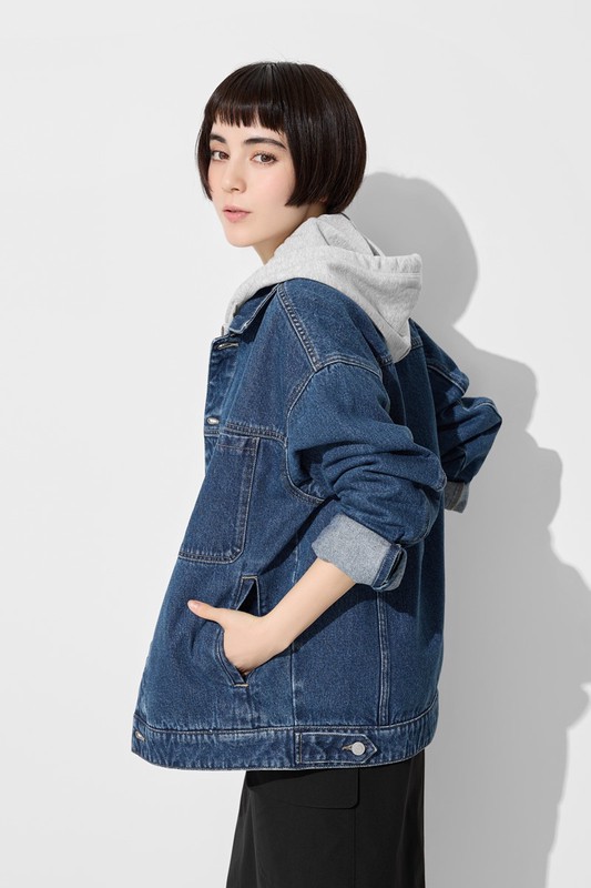 牛仔寬版外套-男