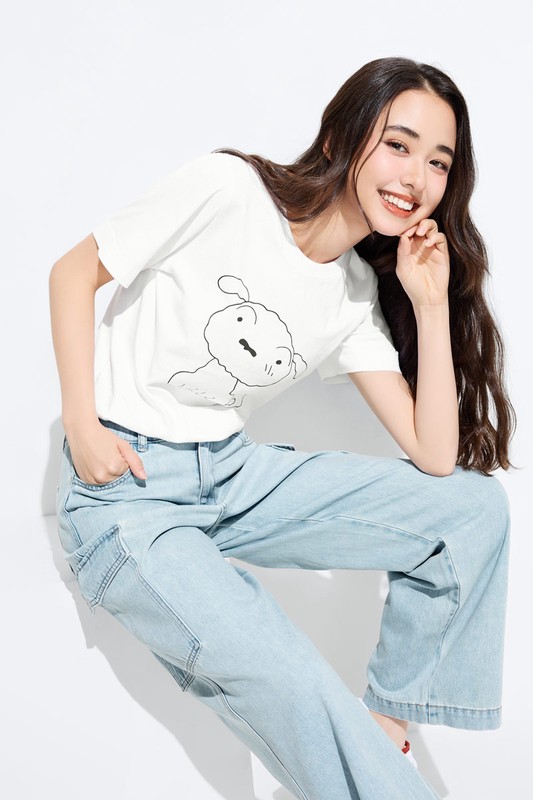 蠟筆小新厚版印花T恤-01-女