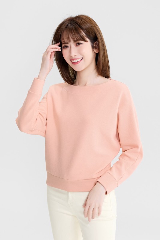 羅馬布連袖寬版上衣-女