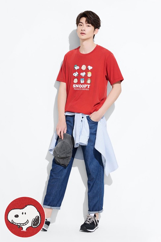 史努比系列印花T恤-08-男