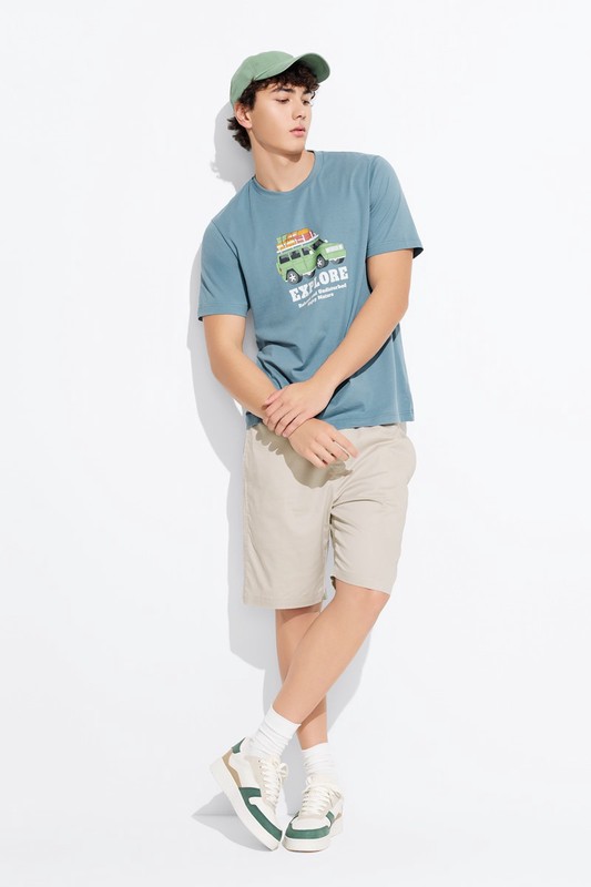 旅行探索印花T恤-男