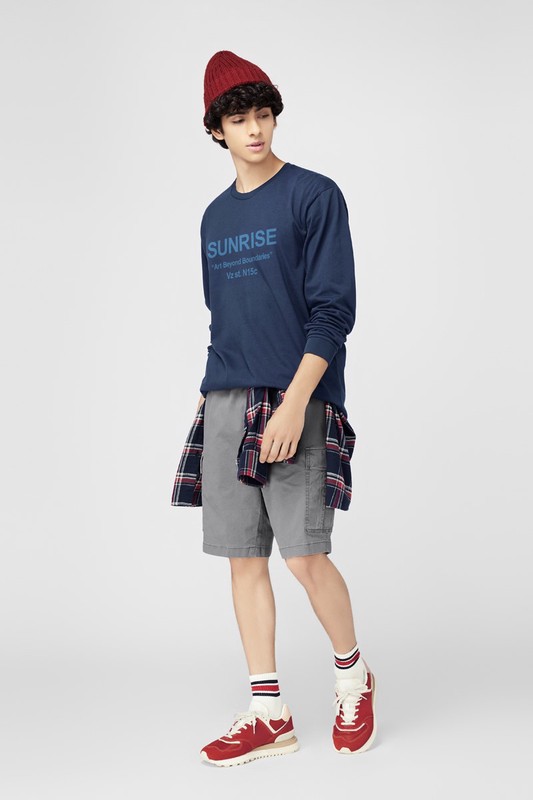 文字長袖印花T恤-04-男